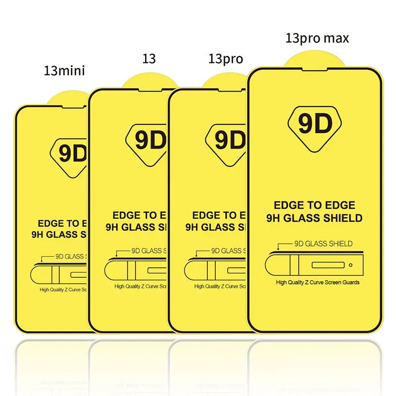 9H Full Screen 9D 21D Tempered Glass Screen Protector Full Coverage Micas  Protective Film for iPhone 16 15 14 Pro Max
