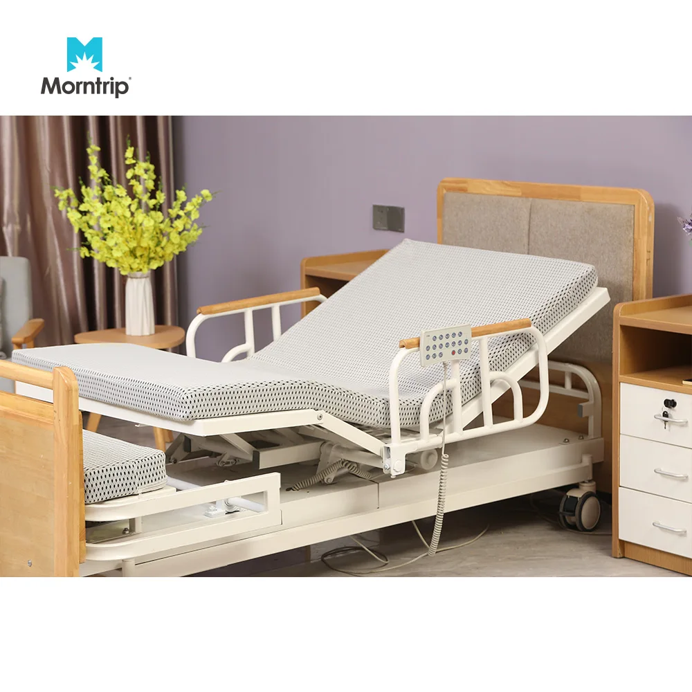 Morntrip Auto-Rotating Seat and Sleep Electric Remote Easy to Move Height Adjustable   Home Nursing Bed for Bedridden Patient