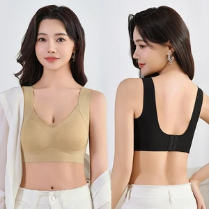 Ultra-Thin Seamless Sports Bra Non-Underwire Strapless Backless Lace Push-Up Effect Wire-Free Plus Size Lingerie Large Cup Sizes