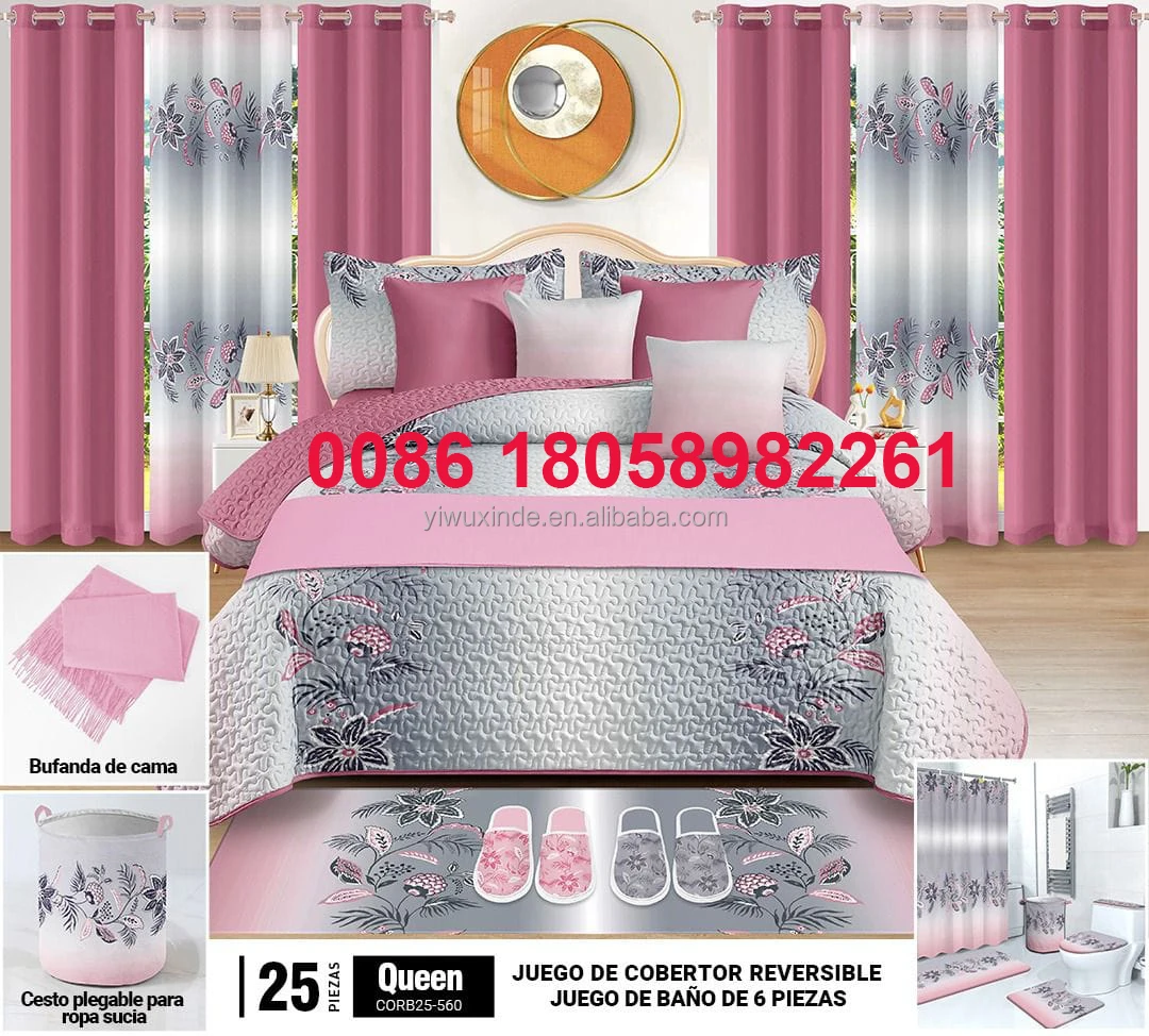 Bed Spread With Matching Curtains 24 Pieces Quilt Bedding Set King