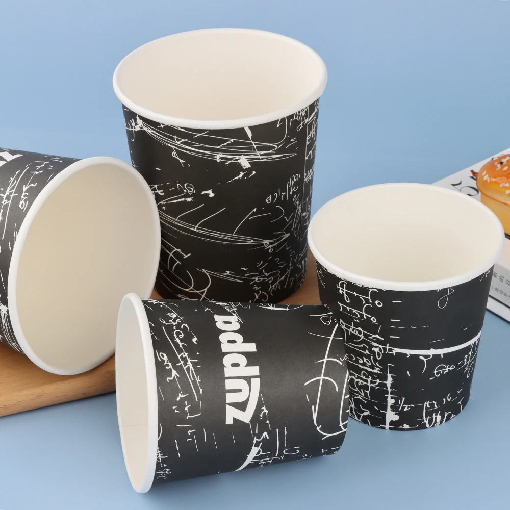 Kraft Soup Bowl Disposable Paper Hot Food Container Round Takeaway Soup Cup Eco Friendly Custom Printed Packaging