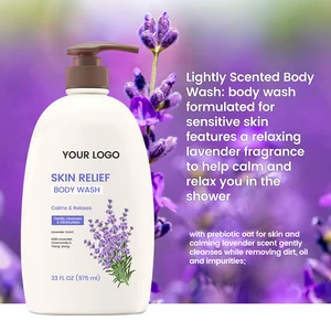 Organic Lavender & Chamomile Body Wash with Soothing Plant Extracts for Dry Skin Relief & Relaxing Nighttime Shower Routine