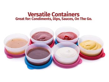 6 Pack 2.3 Oz. Plastic Food Storage Containers With Airtight Lids