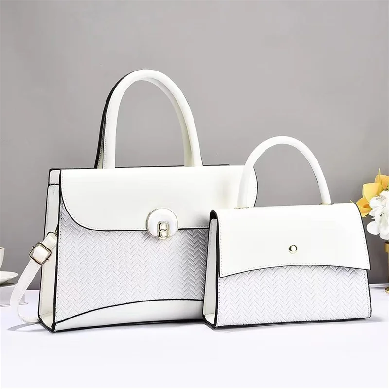 2025 Designer Women's 3-Piece PU Leather Handbags Wallet Set Shoulder Bags Nylon Zipper aperçu 4