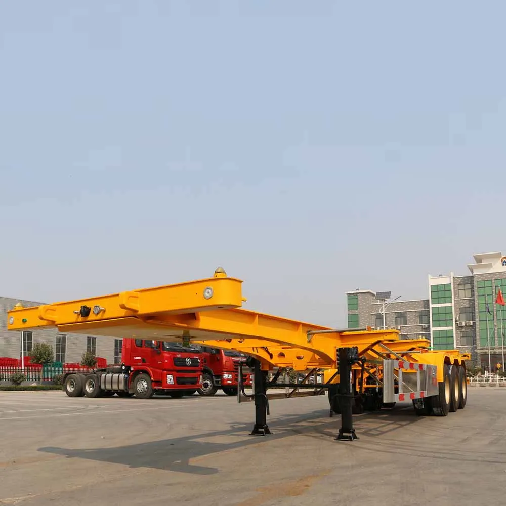 Made in China High Quality 40 Feet Container Transport Flat Bed Trailer 3 axle Flatbed Semi Trailer details