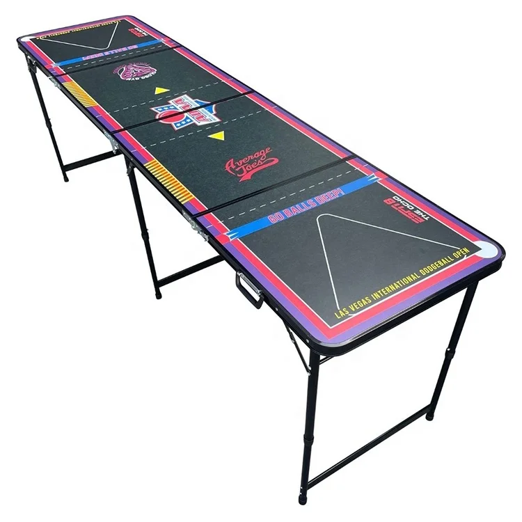 High quality folding beer pong table outdoor 240cm large beer pong game table aluminium custom beer pong table