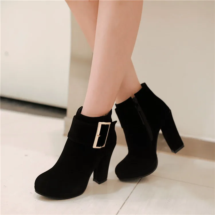 New Winter Autumn Stiletto Boot Ladies Boots High Heels Middle Cylinder ...