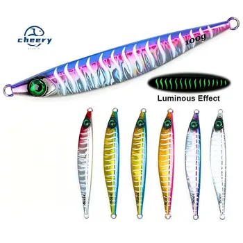 CHEERY Long-Range Sea Fishing Boat Lure Bait 40g-100g Glow-in-the-Dark Striped Shore Casting Sardine Jig Lead for Saltwater Fish – Metal Jig – view 2