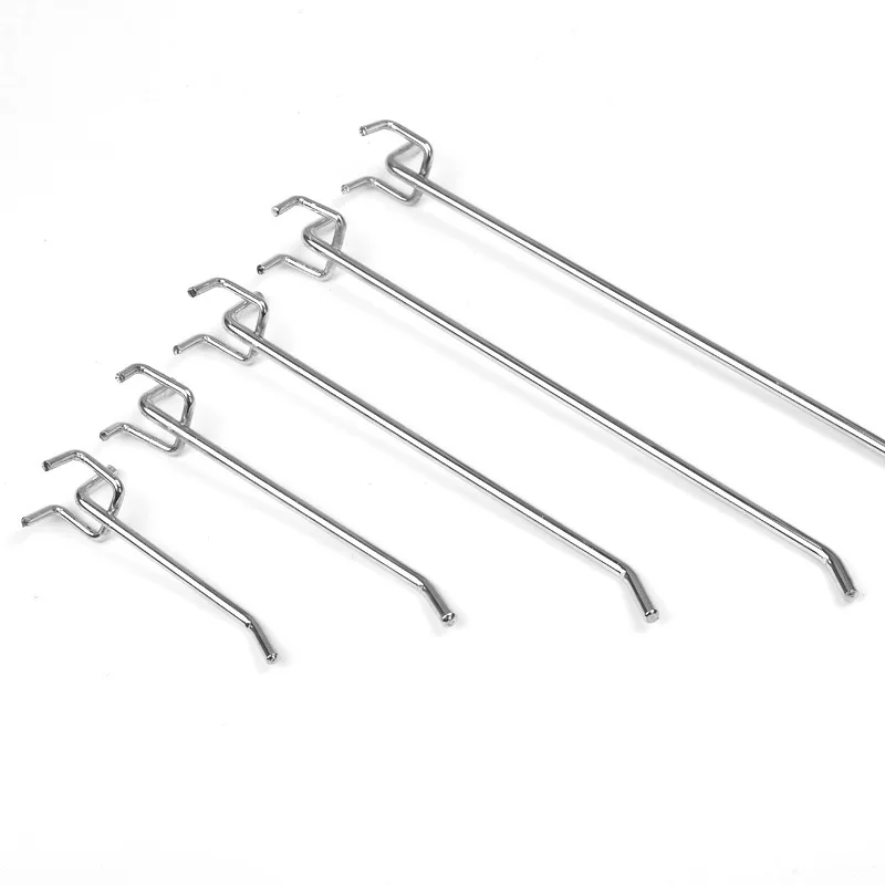 Shopfitting Chrome Plating Pegboard Hook Punch Board Metal Single Prong