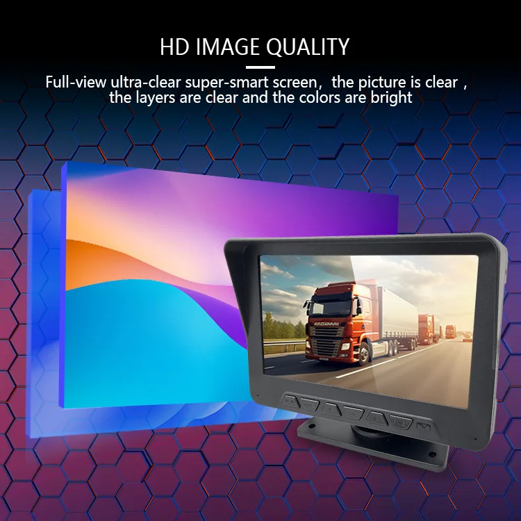 Wemaer Factory 7" 1080P Car Monitor Backup Rear View Packing Waterproof Reverse Camera for Trucks Bus RV Trailer Excavator details