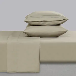 Luxury Bed Cover Plain Bed Sheet Egyptian Cotton 1800 Thread Count Brushed Microfiber Flat Sheets Set