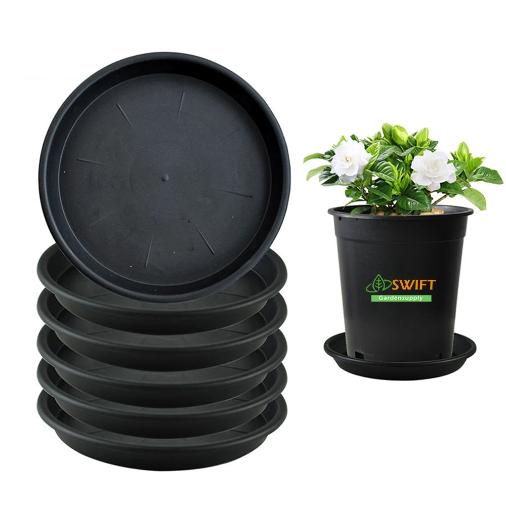 Factory Price Various Sizes Durable Round Black Plastic Flower Pot