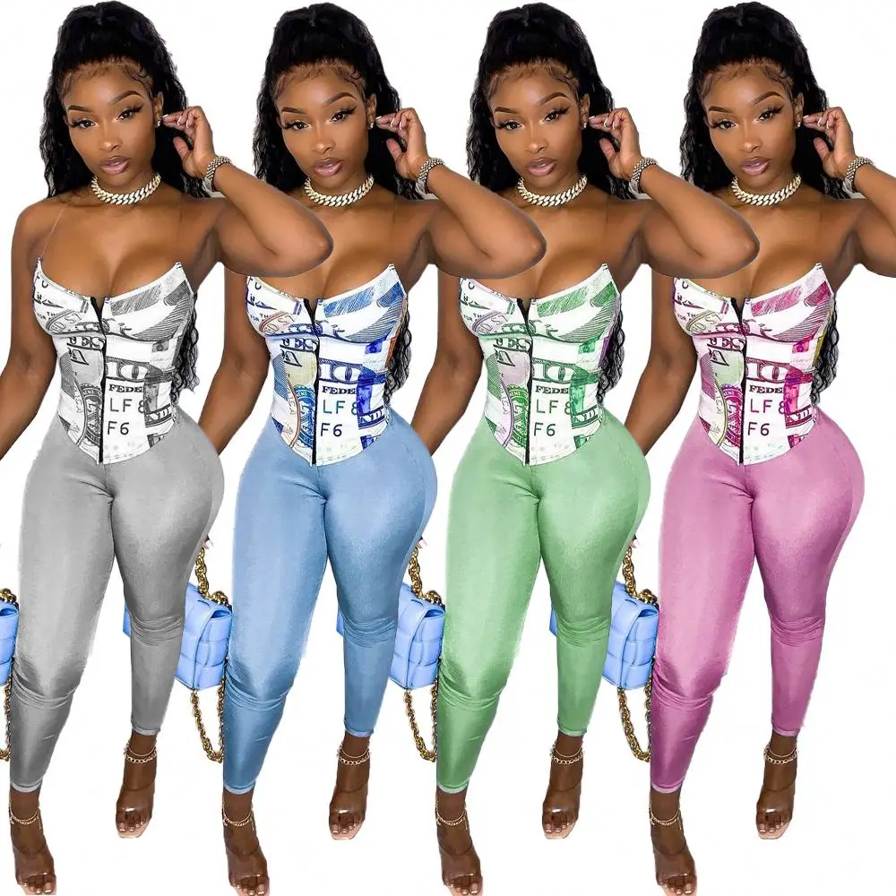 2021 New Design Outfits Two Piece Money 
