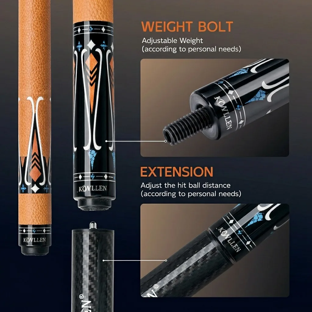 KONLLEN KL-09F 12.5mm Carbon Fiber Pool Cue Shaft - Durable
