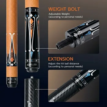 KONLLEN KL-09F 12.5mm Carbon Fiber Pool Cue Shaft - Durable