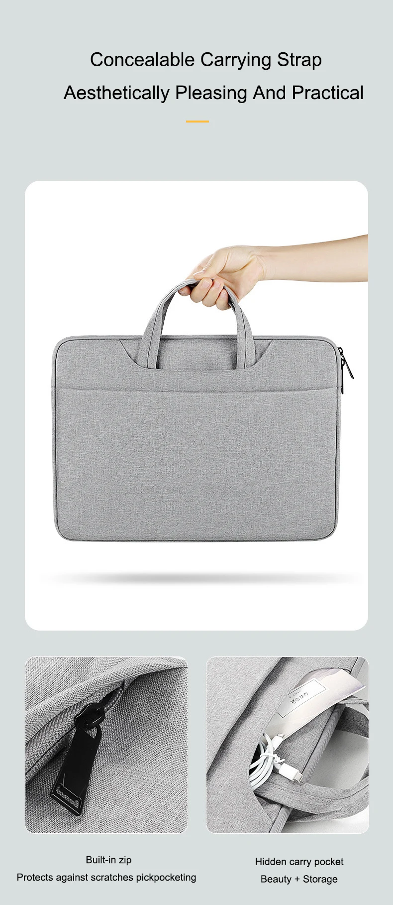 Solid Color Multi Pockets Large Capacity Durable Waterproof Oxford