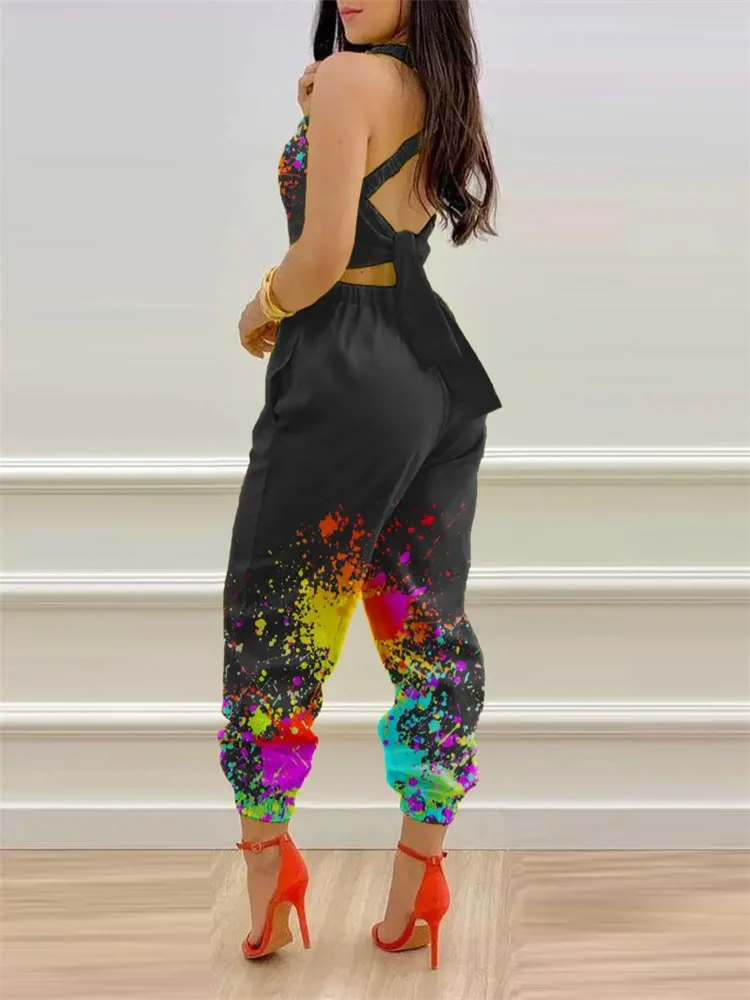 Jumpsuit Mono Estampado Moda Monos Verano Largos Mono Estampado De