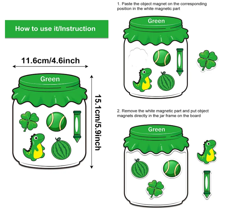 Magnetic Sorting Set Educational Magnet Color Baby Toddlers Kids Magnets