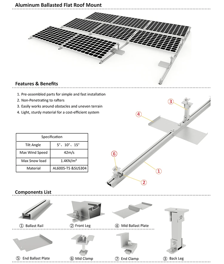 Aluminum Ballasted Flat Roof Mount Non Penetrating Solar Panels aluminum-ballasted-flat-roof-mount-non-penetrating-solar-panels