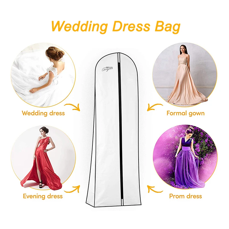 Garment Dress Bag for Wedding Garment Bag Dustproof Cover Storage Clothes  Cover Bag NO-WOVEN Customized Logo
