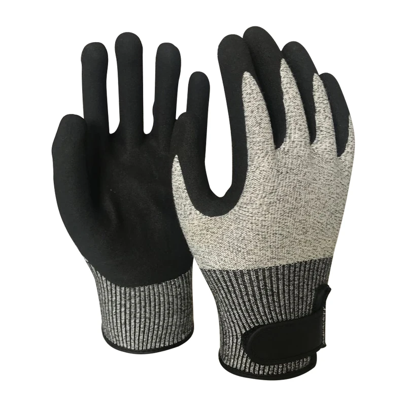 定制商标pu涂层黑色尼龙工作手手套