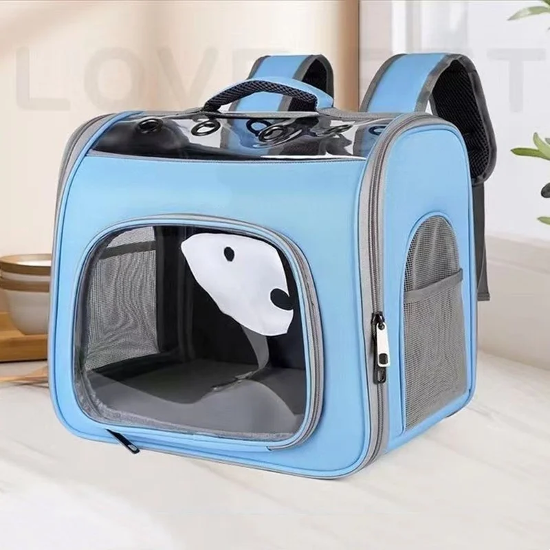 product high quality breathable portable foldable large capacity double shoulder pet backpack for cats dogs-51