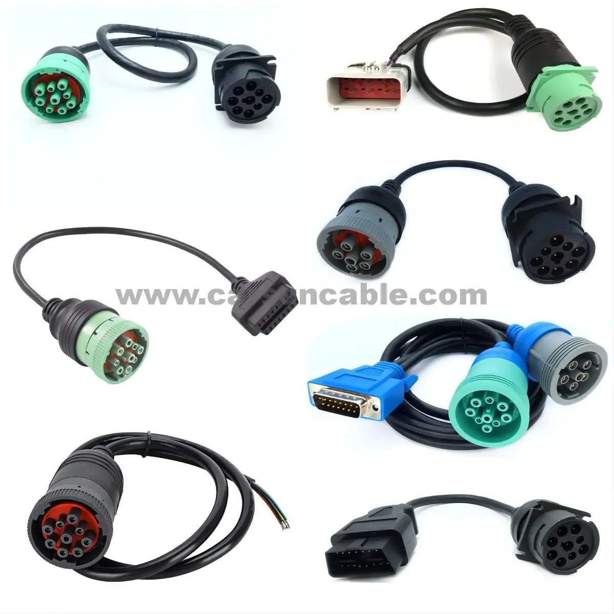 Truck Cable OBD Adapter J1939 to OBD2 Cable Plug Socket 9pin SAE J1939 ...