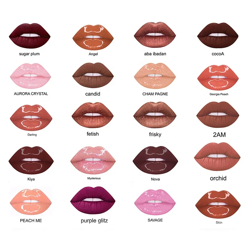 Косметический 20 видов цветов дешевые веганских материалов блеск для губ телесного цвета изготовленным на заказ