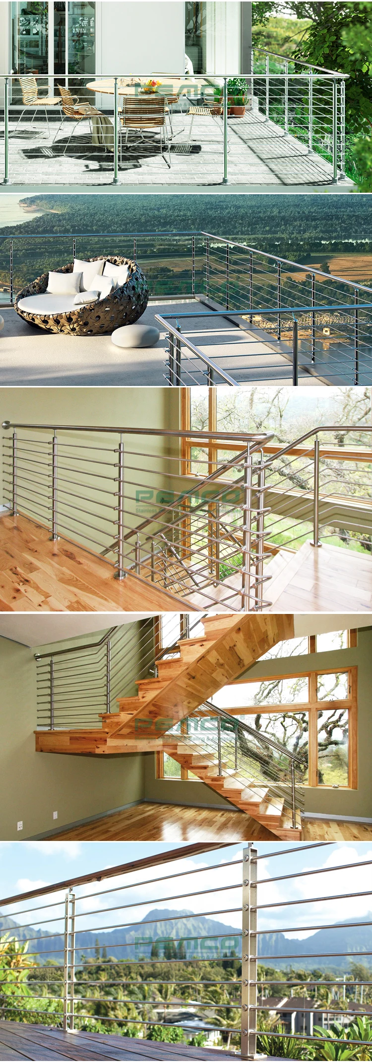 Stylish & Durable Round Pipe Railing Design - SS Railings