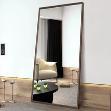 Customized Wood Frame Wall Mounting Full Length Floor Standing Dressing Mirror