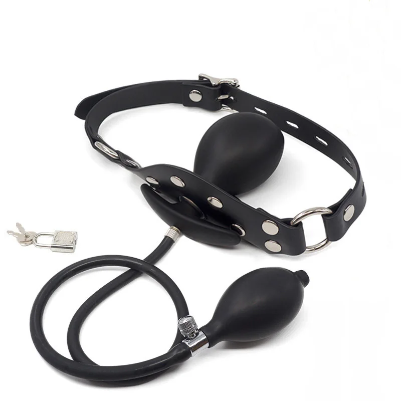 BDSM Fun Inflatable Mouth Plug Silicone Mouth Shackles Restraint Mouthball Alternative Sex Toys Gags Bondage Fetish Mouth Ball