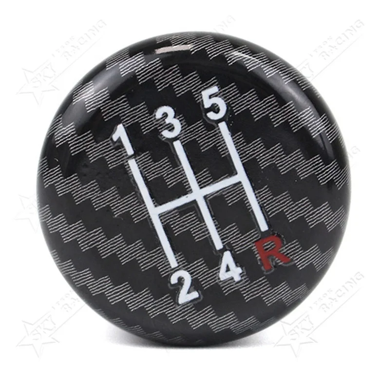 Universal Black Carbon Fiber Manual Shift Knob – Aluminum + Carbon, Adapters 8/10/12mm