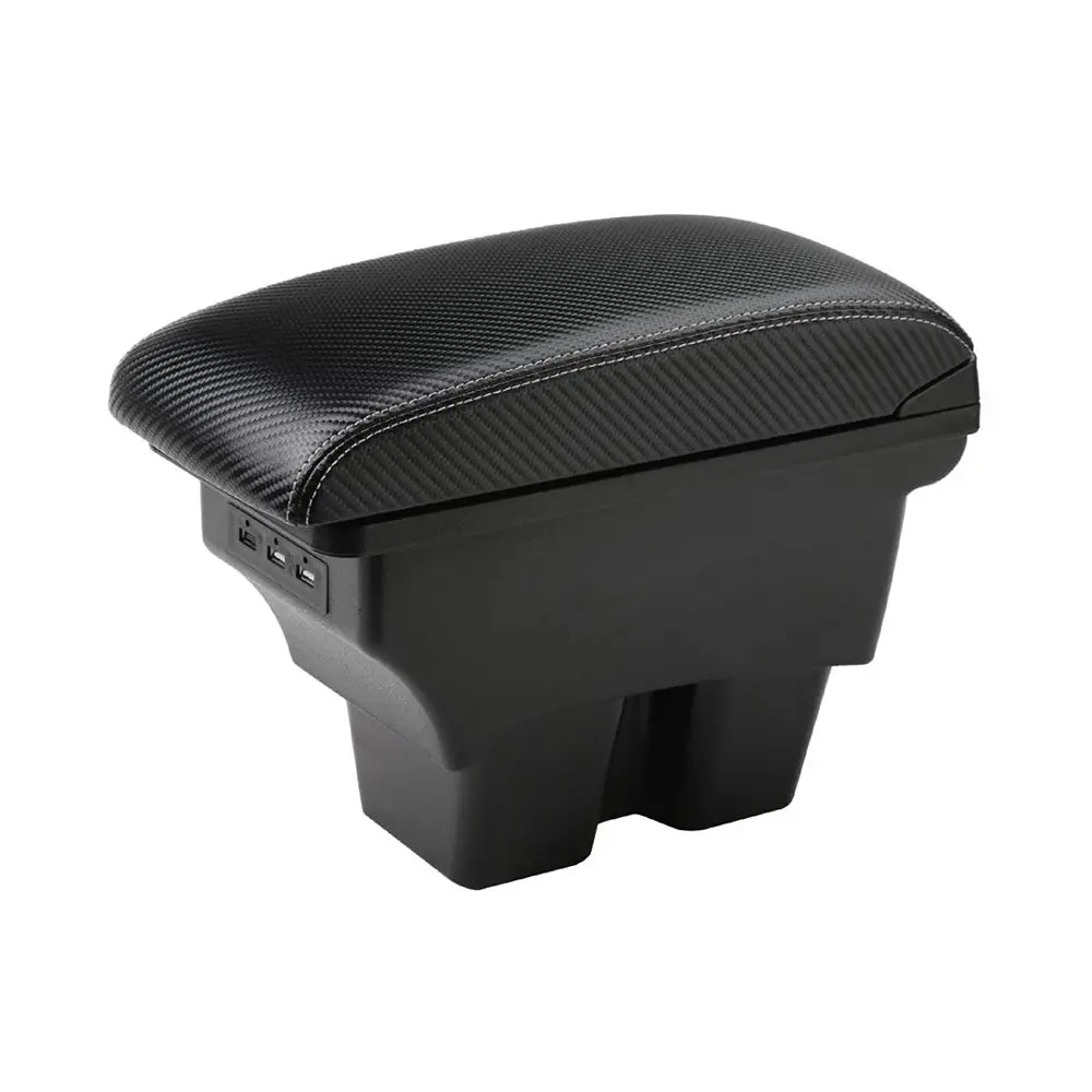 product creative custom fashion and practical leather material armrest car console usb box-3
