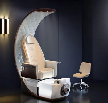 New egg luxury pedicure chair shape with LED beauty salon furniture foot chair pedicure with basin adjustable Massage chair