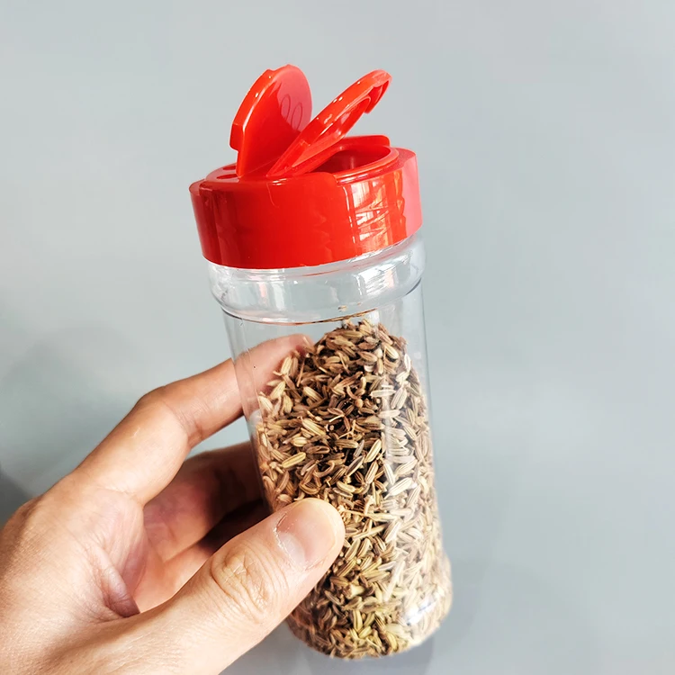 240ML 8oz Plastic Spice Herb Container Seasoning Jars Clear Plastic BBQ  Rubs Cans Red White Black Caps Option