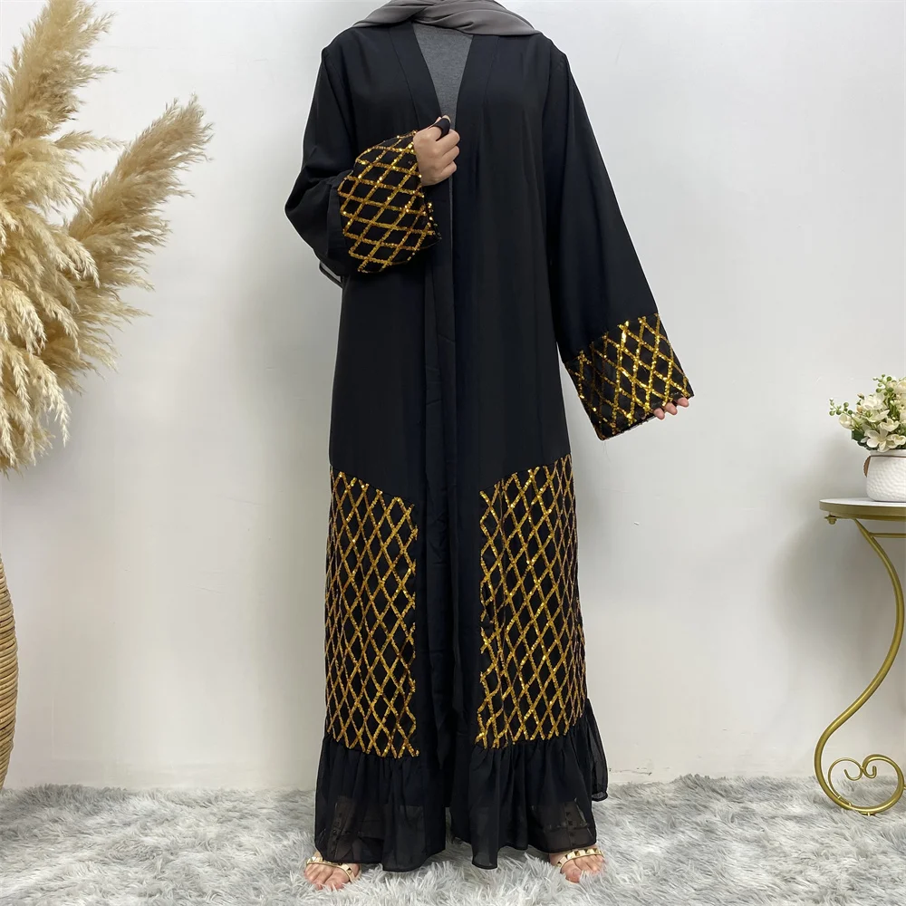 1863#Nida Muslim Fashion Kaftan Dubai Abaya - CHAOMENG MUSLIM SHOP