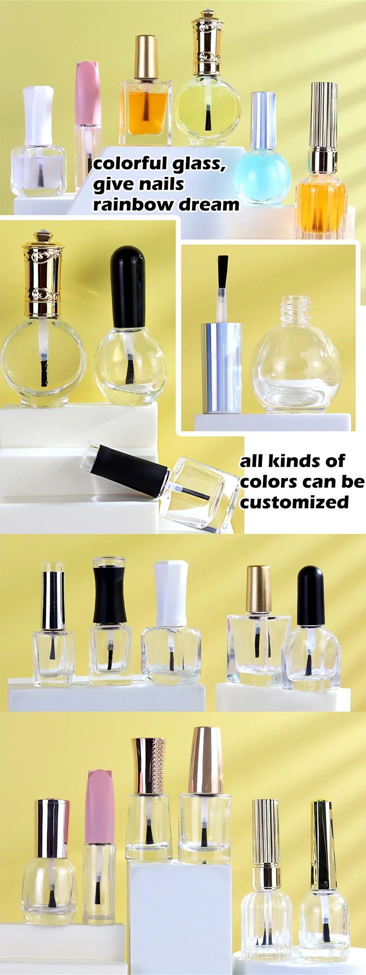 Custom Clear Nail Polish Empty Bottle 12ml 30 Ml Nail Polish Bottle