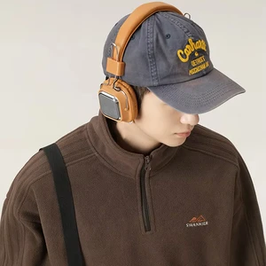 OEM & ODM Brand Men's Heavy Polar Fleece Padded Jacket for Autumn Winter 430G Half Zipper Stand Embroidered Custom