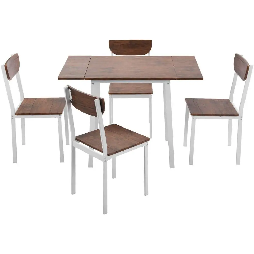 5 Piece Industrial Dining Table Set With Drop Leaf Dining Table And Chairs For Kitchen Home Furniture Dinette Set Buy Wooden And Metal Dining Table Sets