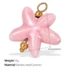 Pj355pkg pink ceramic pendan-Gold