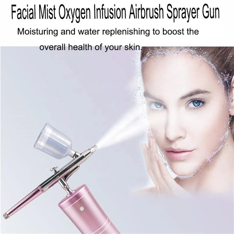 Air Brush Kit, Airbrush Gun, Oxygen Infusion Facial Spray Gun Double  Gravity Trigger Salon Beauty Device Oxygen Spray Injection Gun for Painting