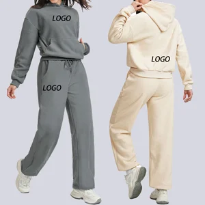 Women's Hoodie Sweatpants Set 2 Piece Activewear Gym Fitness Running Sports Outfits Loose Fit Athleisure Tracksuit Winter