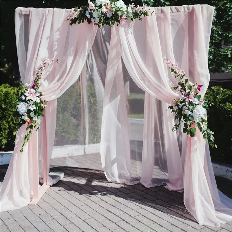 Tenda per fondale in Chiffon bianco per tende trasparenti per feste di matrimonio per feste battesimo compleanno Baby Shower servizio fotografico  15