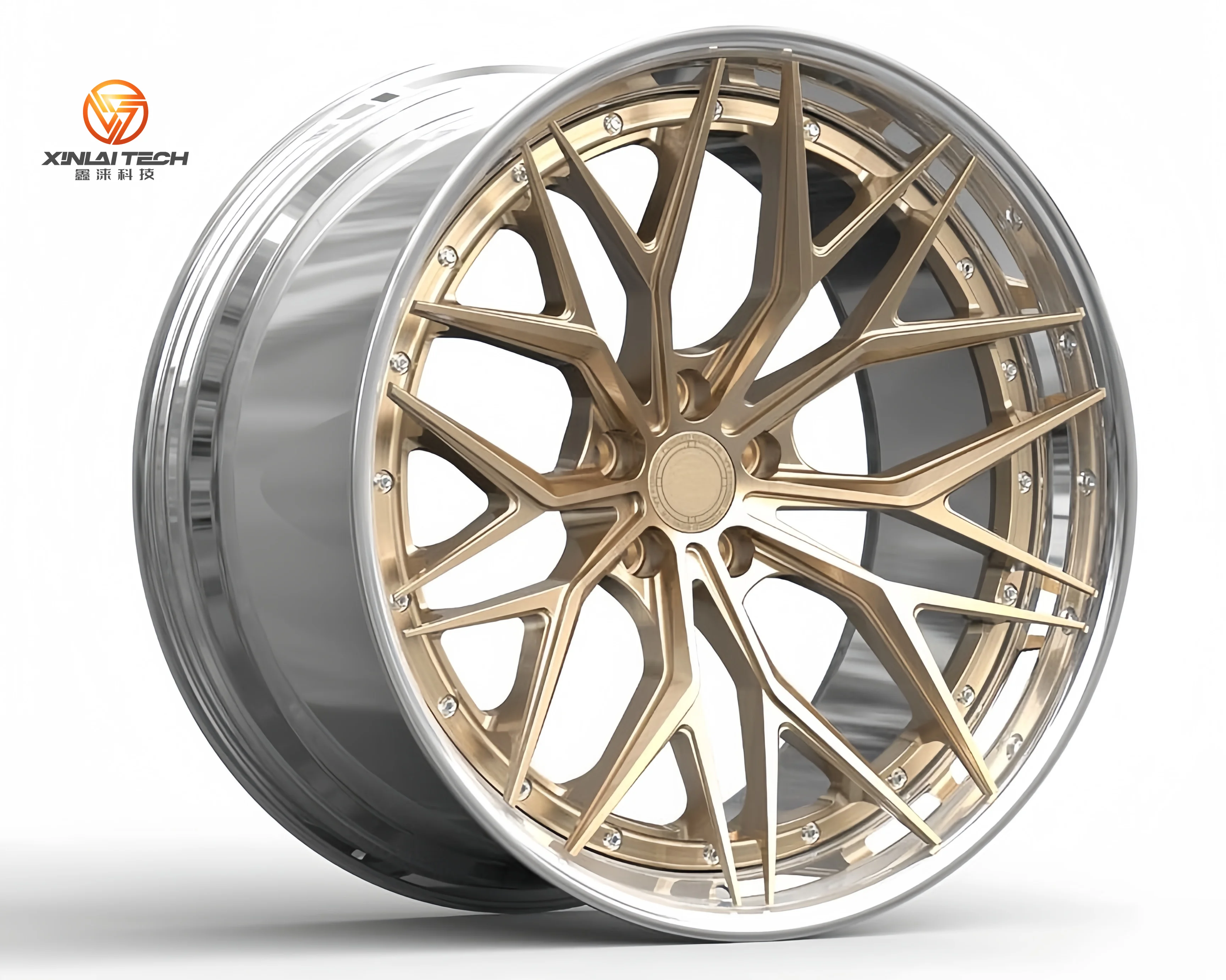 XINLAI Custom Deep Concave 5x112 8x114.3 2-Piece Racing Car Rims Wheels Aluminum Alloy Forged Wheels for BMW Audi Porsche Benz - Image 5