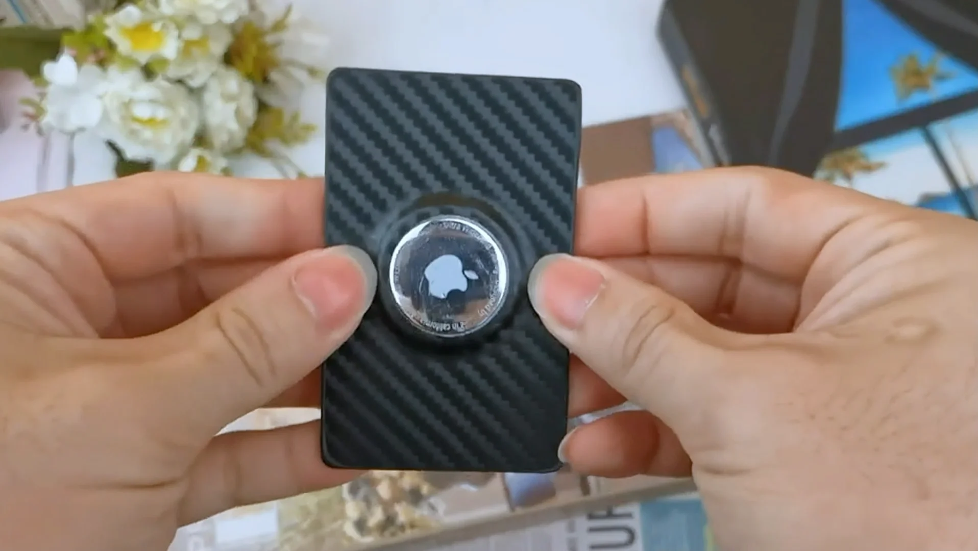 Airtag Card Holder Carbon Fiber Wallet Holder Ultra Thin Air Tag Wallet