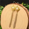 GE0485-3 Long Pearl Dangle Earrings Style 2