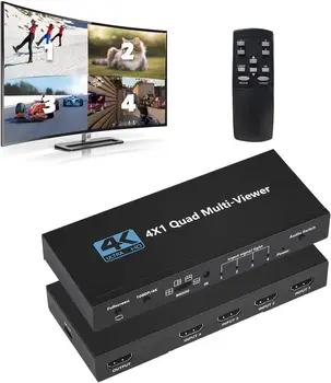 SY  multi hdmi  4 in 1 tv 4X1 4 in 1 Out HDMI Switcher with Remote Support 4K 30Hz 5 View Modes HDMI Multi-Viewer