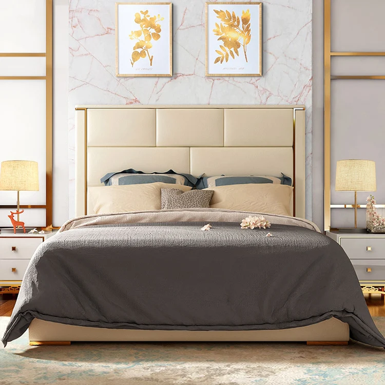 Australian Classical Luxury Solid Wood Bedroom Furniture Beds King Size Simple Stylish Bed