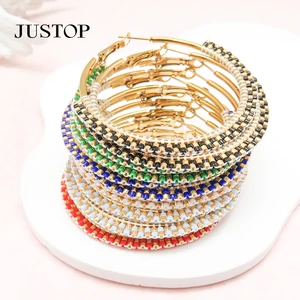 316L Stainless Steel Small Set of 10 Geometric Gold Plated Beads Hoop Earrings Fashion Jewelry Trendy Style