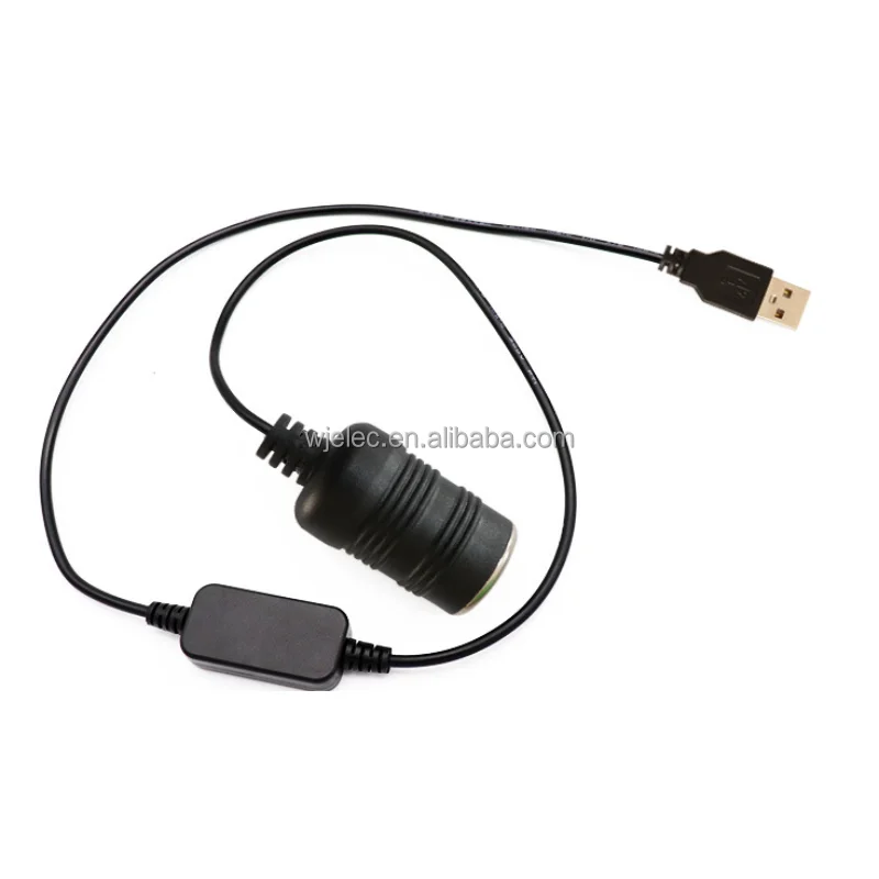USB A Male to 12V Car Cigarette Lighter Socket Female Converter Cable (8W  Max) : : Electronics